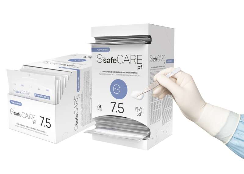 safeCARE PF Рукавички хірургічні латексні, без пудри, розмір 7.0, ZARYS